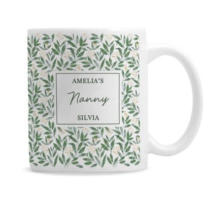 Personalised Leafy Pattern Mug