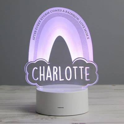 Personalised LED Colour Changing Rainbow Night Light