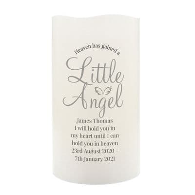Personalised Little Angel LED Memorial Candle