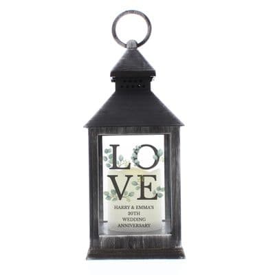 Personalised Love Led Black Lantern