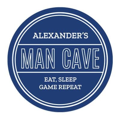 Personalised Man Cave Blue Heritage Plaque