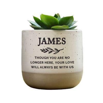 Personalised Memorial Flecked Plant Pot