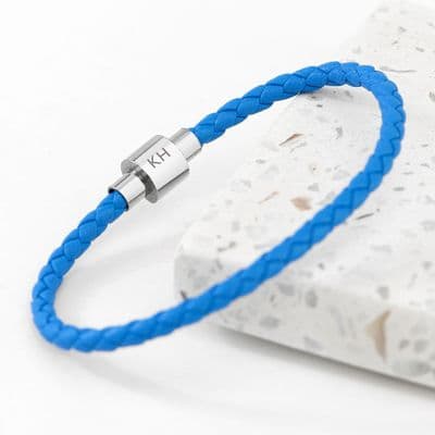 Personalised Men's Infifity Woven Leather Bracelet