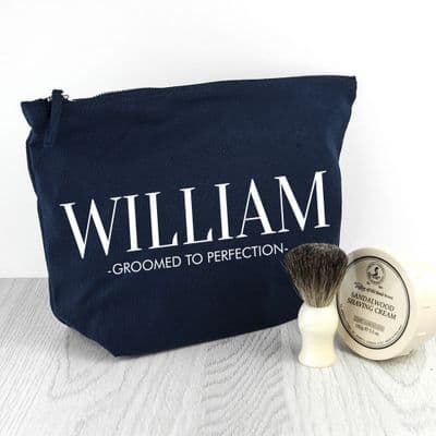 Personalised Men's Navy Wash Bag