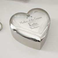 Personalised Mother Of The Groom Heart Trinket Box