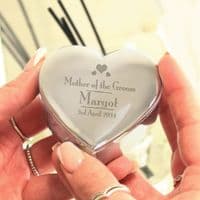 Personalised Mother Of The Groom Heart Trinket Box