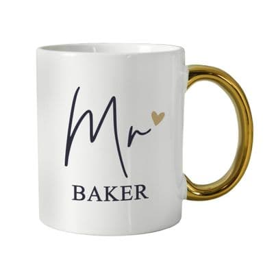 Personalised  Mr Gold Handle Mug