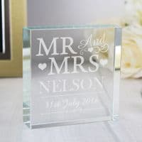 Personalised Mr & Mrs Crystal Token