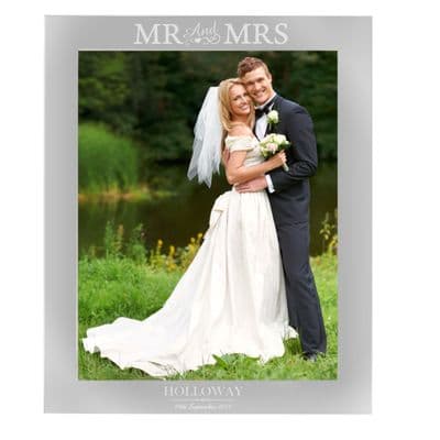 Personalised Mr & Mrs Silver Photo Frame 10x8