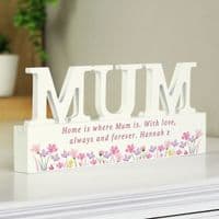 Personalised Mum Floral Wooden Ornament