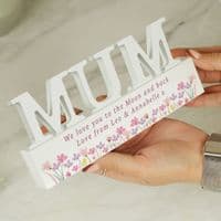 Personalised Mum Floral Wooden Ornament