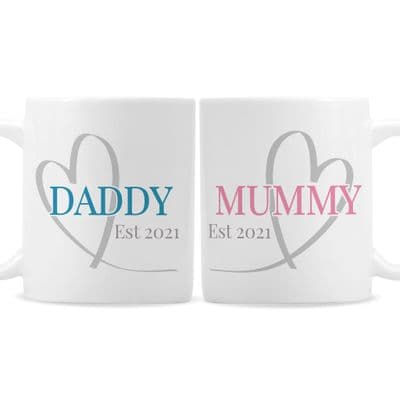 Personalised Mummy & Daddy Mug Set