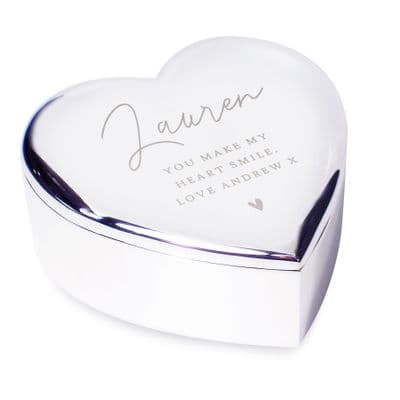 Personalised Name And Message Heart Trinket Box