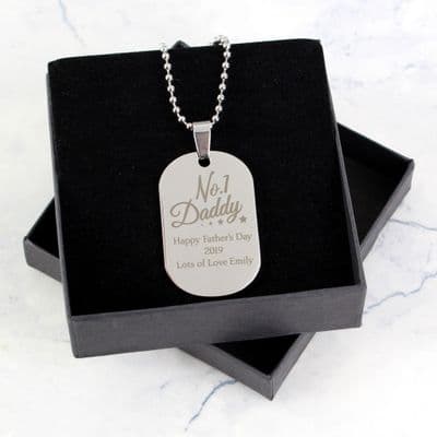 Personalised No.1 Daddy Stainless Steel Dog Tag