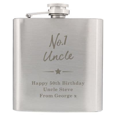 Personalised No.1 Stainless Steel Hip Flask