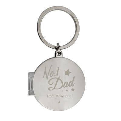Personalised No1 Dad Photo Keyring