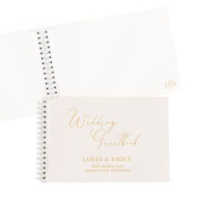 Personalised Off White Wedding Guest Book