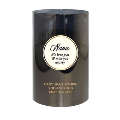 Personalised Opulent Smoked Glass Led Candle