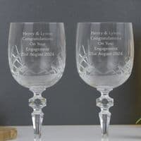 Personalised Pair Of Crystal Wine Glasses