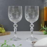 Personalised Pair Of Crystal Wine Glasses