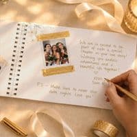 Personalised Peach Wild Flowers Wedding Guest Book