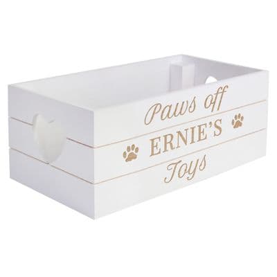 Personalised Pets White Wooden Storage Crate