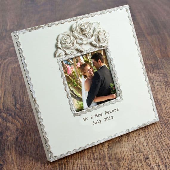 Personalised Picture Frame Medium Rustic Roses