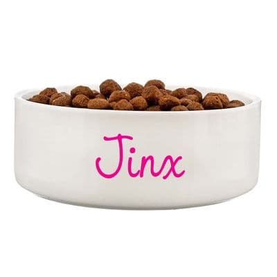 Personalised Pink Name Medium Pet Bowl