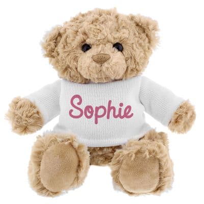 Personalised Pink Name Teddy Bear