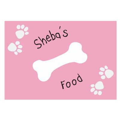 Personalised Pink Paw Print Dog Mat