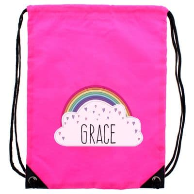 Personalised Pink Rainbow Kit Bag