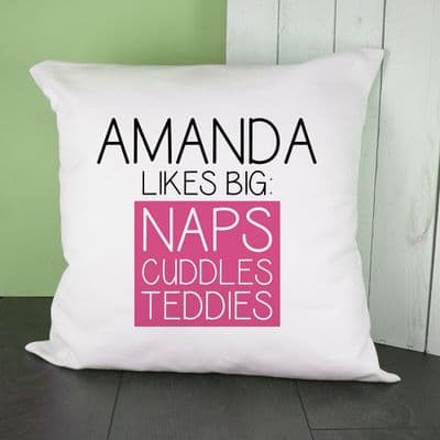 Personalised Pink This Baby Likes Cushion Cover
