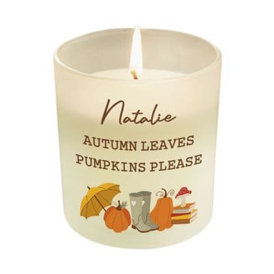 Personalised Pumpkin Frosted Candle Jar