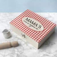 Personalised Red Gingham Recipe Box