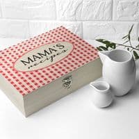 Personalised Red Gingham Recipe Box