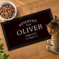 Personalised Reserved For Pet Bowl Mat