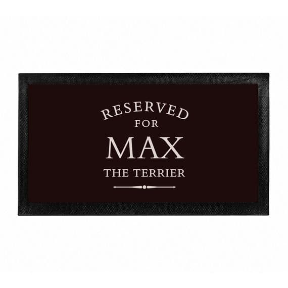 Personalised Reserved For Pet Bowl Mat