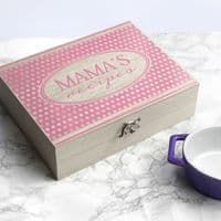 Personalised Retro Polka Dot Recipes Box