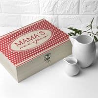 Personalised Retro Polka Dot Recipes Box