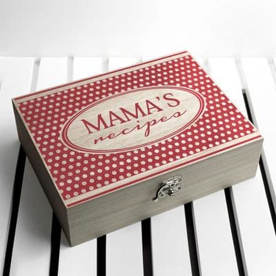 Personalised Retro Polka Dot Recipes Box
