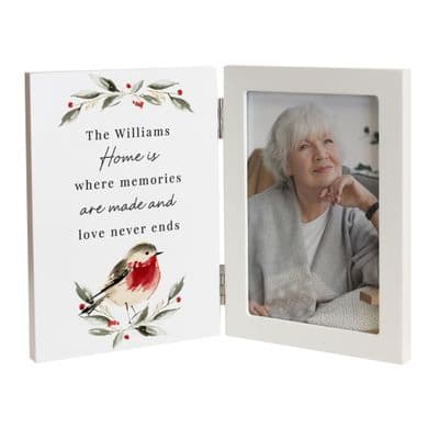 Personalised Robin Hinged Photo Frame