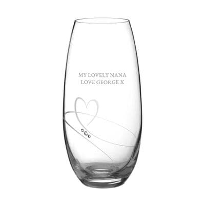 Personalised Romantic Barrel Vase With Swarovski Crystals
