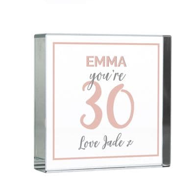 Personalised Rose Gold Birthday Crystal Token