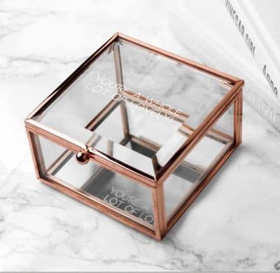 Personalised Rose Gold Glass Trinket Box