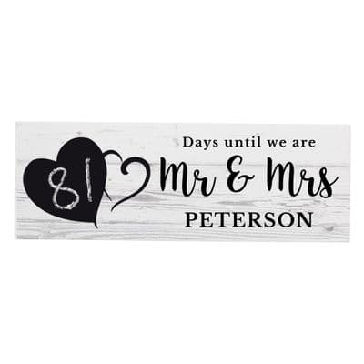 Personalised Rustic Chalk Countdown Wooden Mantel Decoration