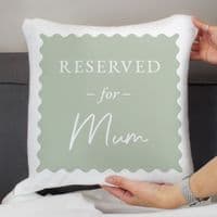 Personalised Sage Green Reserved For Cushion