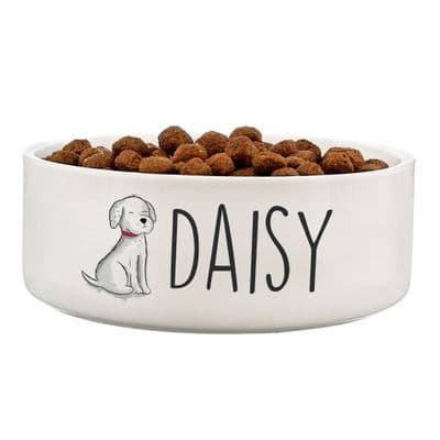Personalised Scribble Dog Medium Pet Bowl