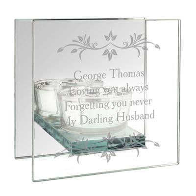 Personalised Sentiments Mirrored Tea Light Holder