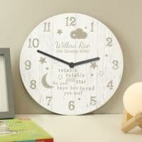 Personalised Shabby Chic Twinkle Twinkle Wooden Clock