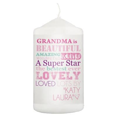Personalised She Is Pillar Candle